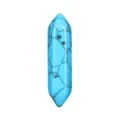 Detailed view of a double-terminated hexagonal crystal bullet stone for DIY jewelry and yoga. - Blue Pine Hexagonal Column (5941856536281) / 8*32mm Naked Hexagonal Prism