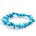 Turquoise chips bracelet close-up view, showcasing irregular gemstone beads and vibrant blue. - Blue Turquoise