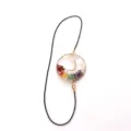 Marcapáginas de árbol de la vida de cristal natural hecho a mano con cordón elástico. - Dorado Multicolor Árbol Inclinado