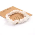 Natural white crystal chip bracelet with love card gift for women daily wear accessory - White Crystal