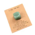Green crystal pocket hug stone with printed message kraft card romantic gift item for loved ones - Green Aventurine
