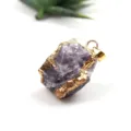 Natürlicher Amethyst Kristall Anhänger Rohstein vergoldet für DIY Schmuck Zubehör Stück - Amethyst