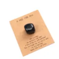Black crystal pocket hug stone with heartwarming message card gift for loved ones and friends. - Black Agate
