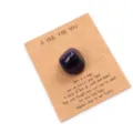 Pocket hug crystal stone with greeting card gift for friends, anxiety relief healing stone. - Purple Crystal