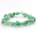 Natural green crystal chip bracelet, irregular stone beaded jewelry for women and men daily wear. - Green Aventurine