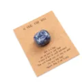 Pocket hug crystal stone gift card with inspirational message, perfect for friends and lovers. - Blue Spot Stone