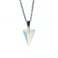 Sechseckige konische Opal Anhänger Halskette mit Silberkette für tägliche Mode und Schmuck - Hexagonaler Kegelanhänger / Opal