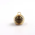 Goldener Kupferdraht gewickelter Kristallkugel Anhänger, Naturstein Kugel Halskette Schmuck. - Goldfarbener Federanhänger mit Lederband / Schwarzer Achat