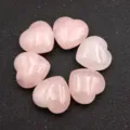 Natural Rose Quartz Heart Crystal Healing Stone Palm Worry Stone Yoga Meditation Craft Decor - 30mm*30mm*12mm / Pink