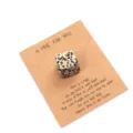 Natural gemstone pocket hug cube crystal stone ornament with greeting card for gift - Spotted Stone