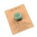 Piedra cuadrada de cristal verde abrazo de bolsillo con bonita tarjeta detalle regalo. - Aventurina Verde