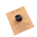 Cubo de piedra de cristal de bolsillo con tarjeta de felicitación detalle de vista. - Obsidiana