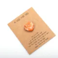 Heart-shaped crystal stone with encouragement card, pocket hug gift for friends and family. - 1 Piece / Orange, Yellow & Turquoise