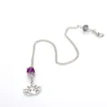 Lotus Kristall Pendel Kette DIY Schmuck Zubehör mit lila Perle und schöner Silberkette. - Lotoskette / Silber