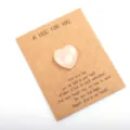 Pocket hug crystal heart gift card natural pink quartz stone for Valentine's Day party - 1 Piece / Rose Quartz