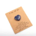 Heart shaped crystal stone with greeting card romantic gift for lovers and friends - 1 Piece / Navy Blue