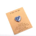Heart-shaped natural crystal stone pocket hug gift card for Valentine's Day party favor - 1 Piece / Blue Spot Stone