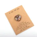 Pocket hug token with glass heart and kraft paper greeting card for Valentine gift. - 1 Piece / Transparent Green Patterns
