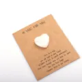 Heart-shaped natural crystal stone greeting card, perfect romantic gift for Valentine's Day. - 1 Piece / White Jade