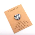 Pocket hug crystal stone heart with heartwarming greeting card gift for friends and lovers - 1 Piece / Spotted Stone