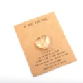 Heart shaped crystal stone pocket hug card with greeting message for Valentine gift party - 1 Piece / Transparent Yellow