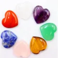 Set de 8 piedras de cristal en forma de corazón, decoración de gemas pulidas de 20 mm. - Juego Cuarzo Rosa / 7 Piezas/Paquete (20*20*6mm)