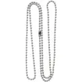 Silver ball chain necklace 2.4mm bead chain military dog tag chain DIY jewelry component - Steel Bead Chain / 60cm / Silver