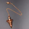 Metal dowsing pendulum spiral cone necklace pendant vintage copper divination tool - Spiral Taper / Rose Gold