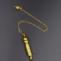Goldfarbenes Metall Pendel Divination Werkzeug mit Kugel Kette für spirituelle Praxis. - Abnehmbarer Zylindrisch / Gold