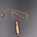 Roségold Metall Pendel Wünschelrute Wahrsagen Anhänger Halskette mit Hohlperle Kette - Abnehmbarer Zylindrisch / Roségold
