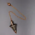 Retro Copper Spiral Cone Metal Dowsing Pendulum Pendant with Chain for Divination Decor - Spiral Taper / Bronze