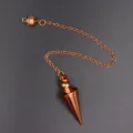 Metall Pendel Kegel Anhänger mit Kette für Wahrsagerei Heilung Meditation Schmuck Zubehör - Abnehmbarer Flachkegel / Roségold