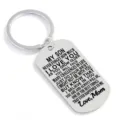 Stainless steel engraved keychain gift for son, inspirational family love message dog tag. - Mother to Son Style / Silver