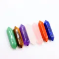 Natural crystal double terminated hexagon pillars set for yoga meditation and DIY craft decor. - Hexagonal Crystal Point with Velvet Pouch