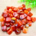 Natural carnelian tumbled stones, irregular polished crystal gems for yoga, home decor, and crafts. - Red Agate