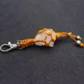 Natural crystal raw stone keychain bag pendant handmade woven net retro style car hanging - White Crystal