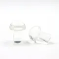 Transparent crystal glass mini mushroom ornament, perfect for DIY micro landscape decor. - Clear White