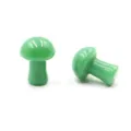 Mini green mushroom figurines for DIY micro landscape fairy garden potted plant decor. - Green Aventurine