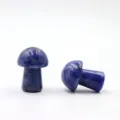 Mini crystal stone mushroom figurines for DIY micro landscape garden pot decor 2cm - Blue Vein Stone