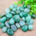 Green tumbled crystal stones irregular chakra healing stones for yoga meditation home decor set. - Green Aventurine