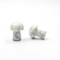 Crystal Stone Mini Mushroom Figurine Detail Shot for Garden and Micro Landscape - Natural White Turquoise
