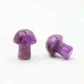 Crystal stone mini mushroom figurine 2cm for DIY garden micro landscape decoration detail - Amethyst