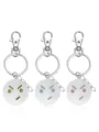 Porte-clés emoji en métal drôle expression pendentif de sac à dos cadeau pour les amis - Bleu et bleu-vert lumineux / Vert-Visage Pensif