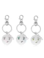 Porte-clés visage de mème en métal mignon pendentif dessin animé accessoire de sac lumineux cadeau - Bleu et bleu-vert lumineux / Rose-Visage Pensif