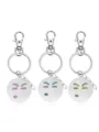 Set de porte-clés visage en métal mignon, pendentif emoji drôle accessoire cadeau mode. - Bleu et bleu-vert lumineux / Violet-Visage Méprisant