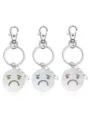 Porte-clés visage triste en métal, charm de sac mignon et pendentif pour usage quotidien. - Bleu et bleu-vert lumineux / Bleu-Visage Malheureux (NY1274)