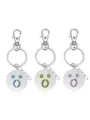 Porte-clés en métal avec pendentif visage coloré accessoire élégant pour sac à main - Bleu et bleu-vert lumineux / Bleu-Visage Surpris (NY1277)