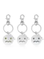 Porte-clés expression en métal élégant avec design de visage triste mignon pour les sacs. - Bleu et bleu-vert lumineux / Bleu-Visage Triste (NY1280)