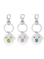 Porte-clés en métal avec pendentif visage surpris coloré, accessoire mignon et tendance. - Bleu et bleu-vert lumineux / Visage Surpris (NY1310)