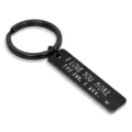 Schwarzer Edelstahl Schlüsselanhänger mit graviertem Liebesspruch Geschenk für Paare. - Nur Anhänger (Ohne Kette) / Silber